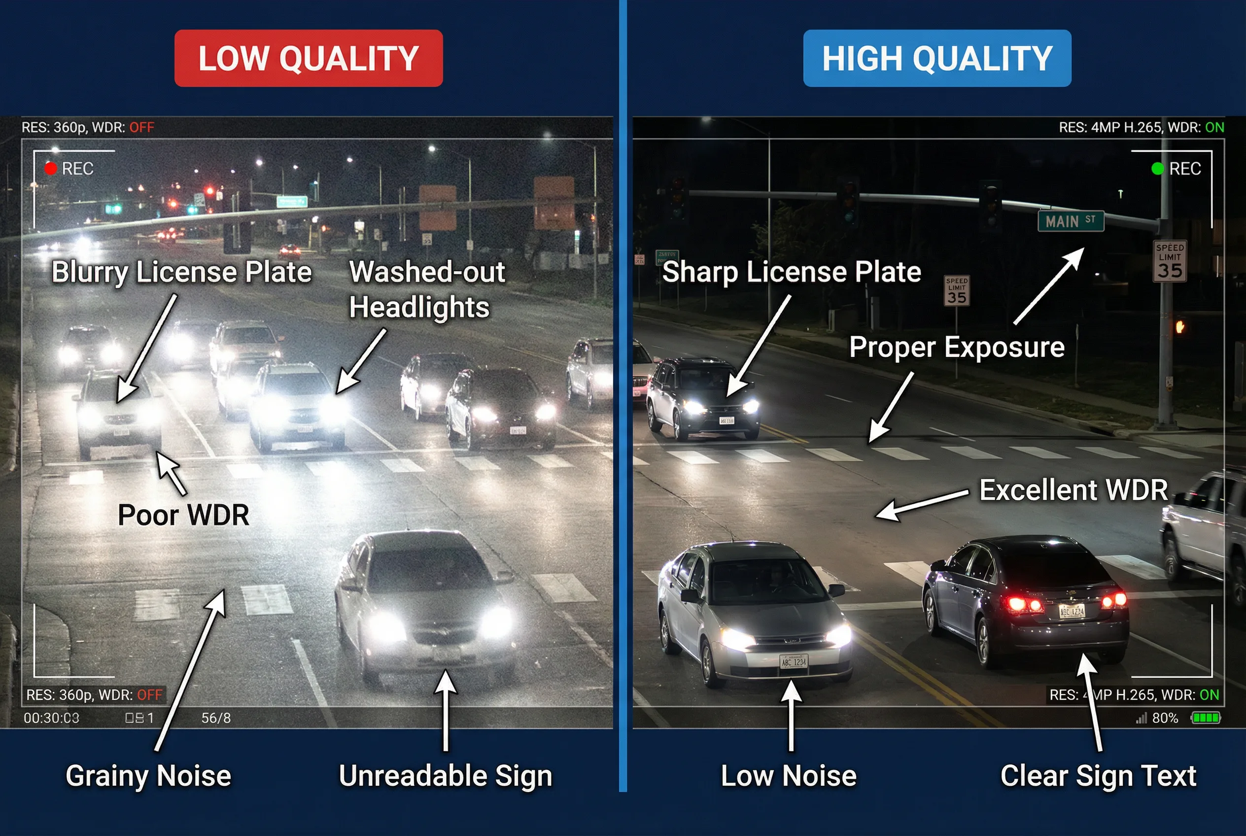 Road Surveillance Camera Image Quality Comparison