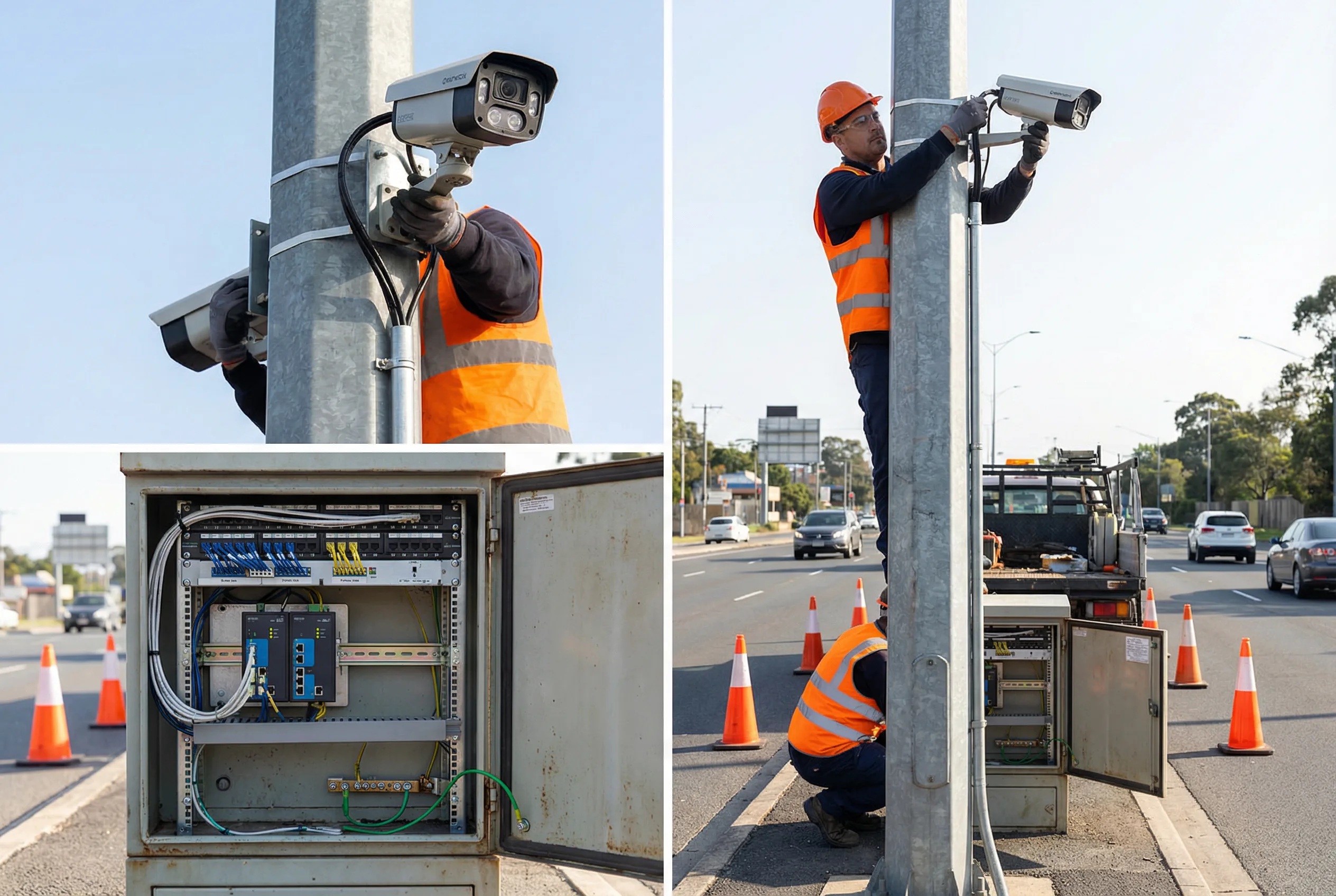 Road Surveillance Camera Professional Installation Scene